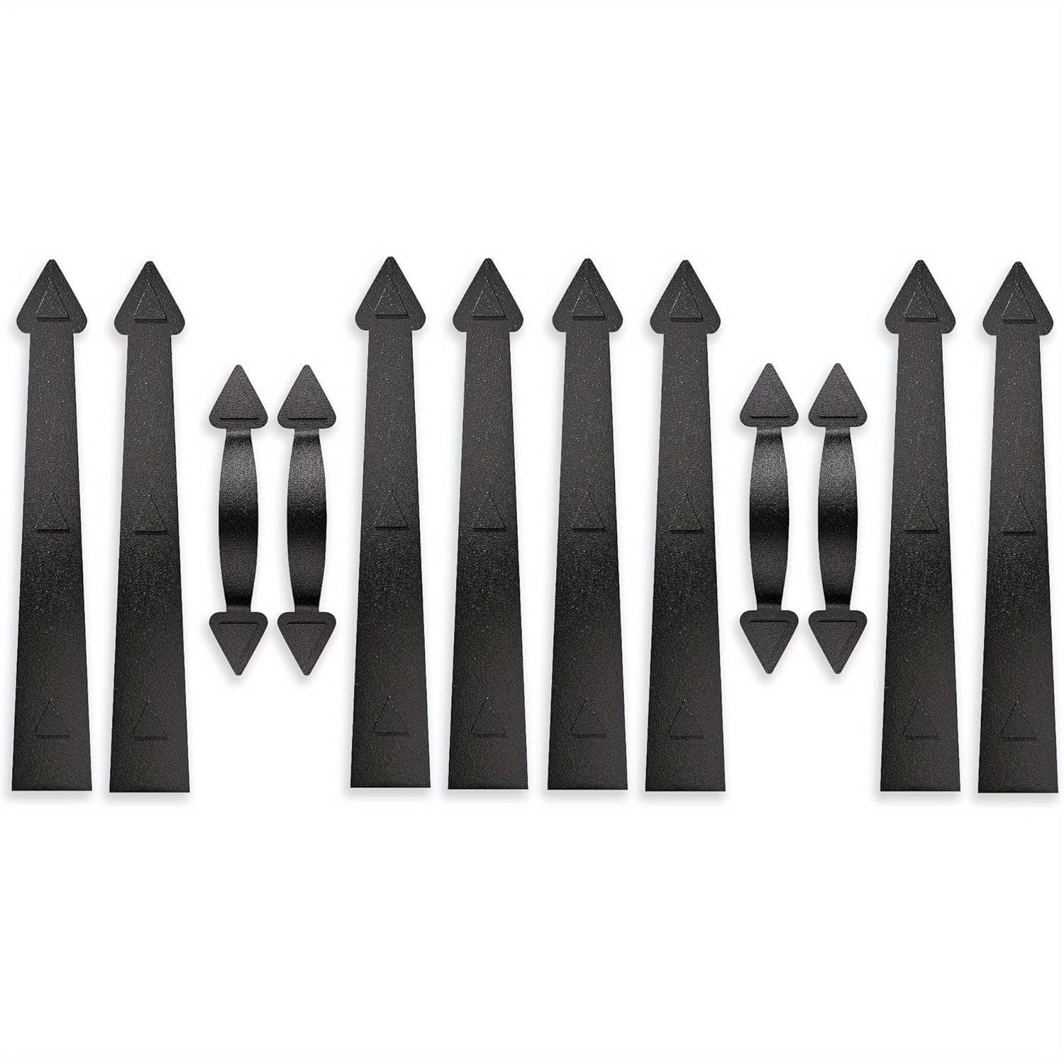 TEMU Set Of 12 Magnetic Decorative Hardware Pieces For , Including 8 Hinges And 4 Handles Designed For Carriage Style, Suitable For A Two-car Garage, Featuring Strong Magnets In Black Color