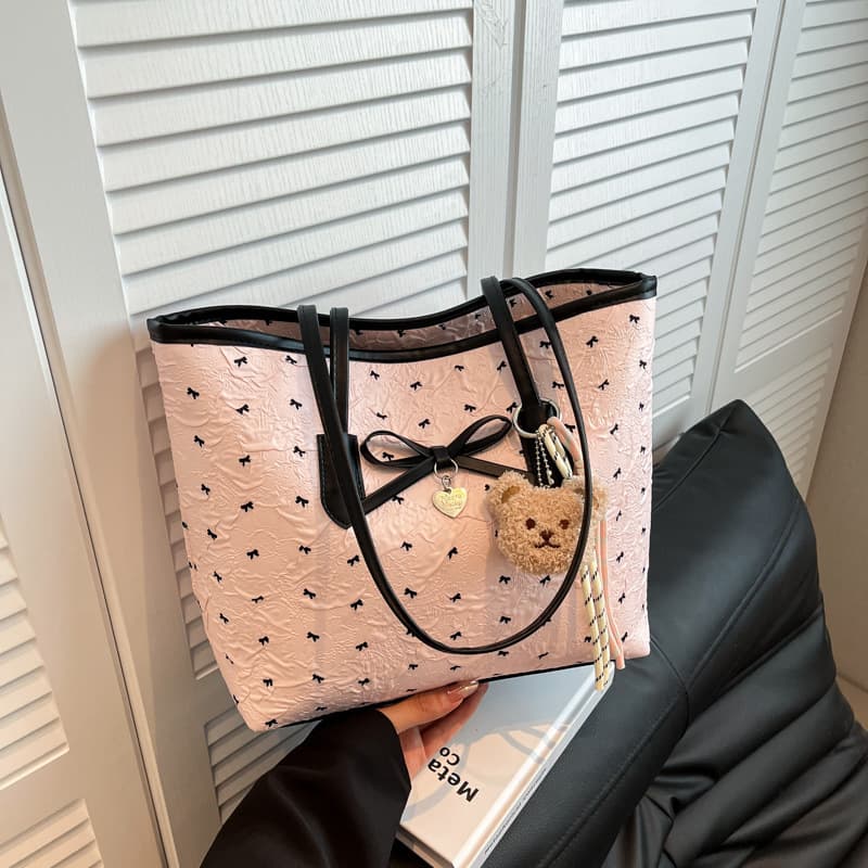 TEMU 1pc Women' Printed Tote Bag Large Capacity Fashion Shoulder Bag For Work Commuting