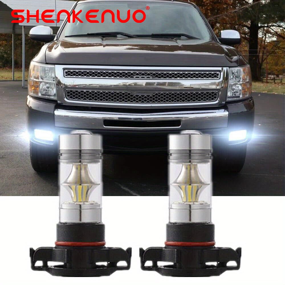 TEMU 2pcs 6000k White 5202 H16 Led Fog Light Bulbs For 2007-2015 Silverado 1500, Plug And Play
