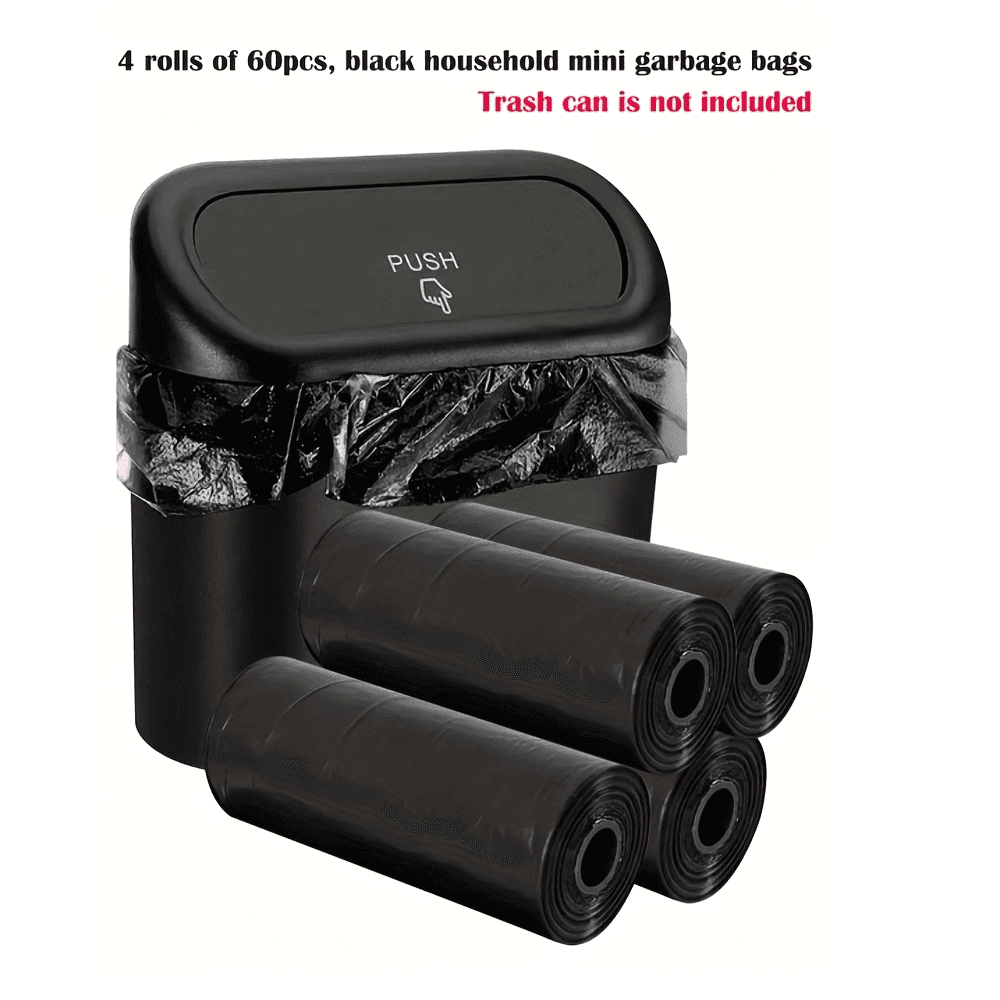 TEMU 4 Rolls Of Car Trash Bags, Premium Mini Small Garbage Bags, Suitable For Car And Desktop Trash Cans Thickened Plastic Storage Bags