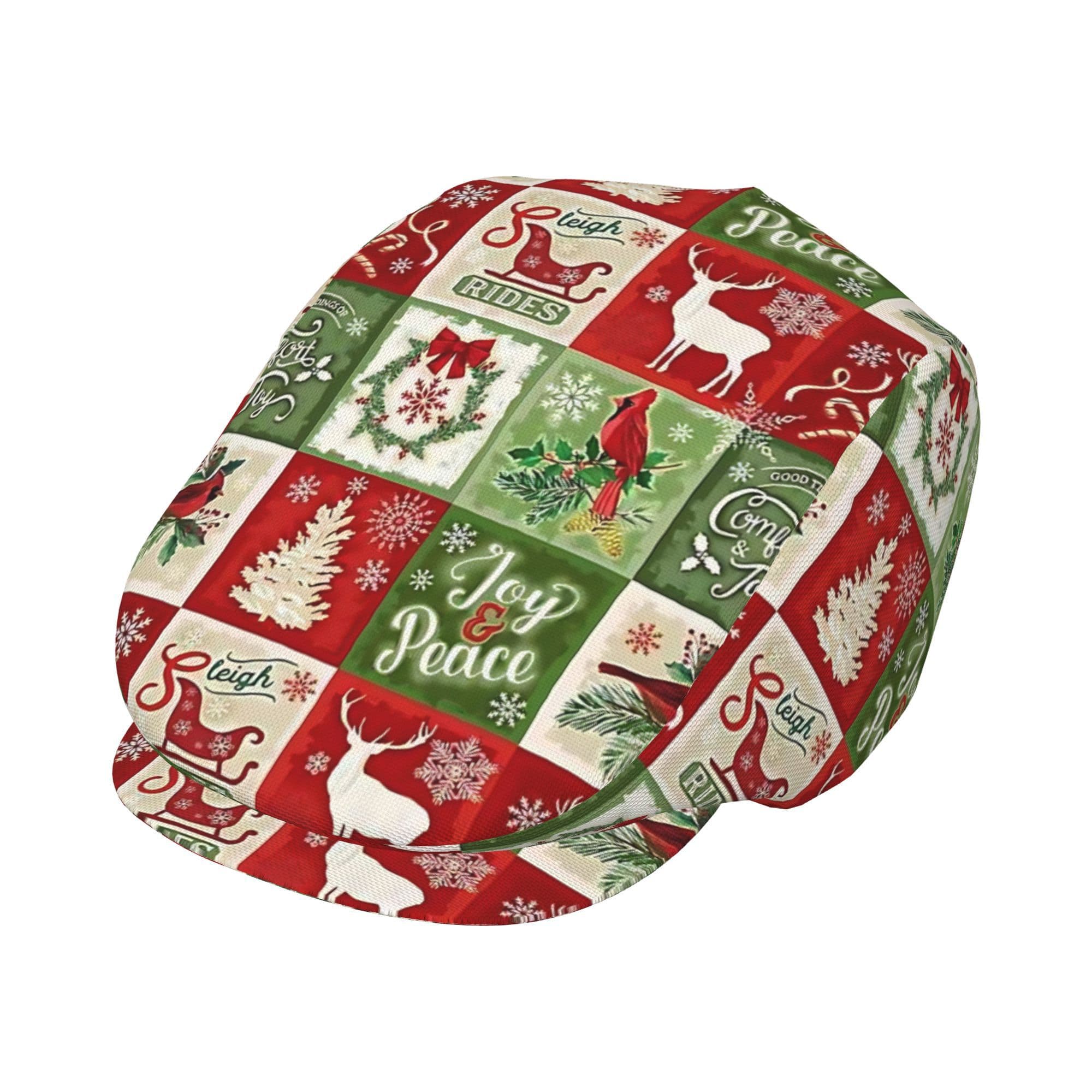 TEMU 2d Flat - Christmas Grid Men Beret Hat Adjustable Newsboy Hats Driving Flat Caps Women Beret 1pc