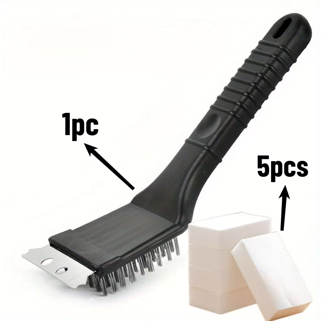 TEMU 1pc Wire Brush+5pcs Cleaning Brushstainless Grill Brush, Bbq Cleaning Brush, Oven Scrubber, Kitchen Wire Brush, Barbecue Tool