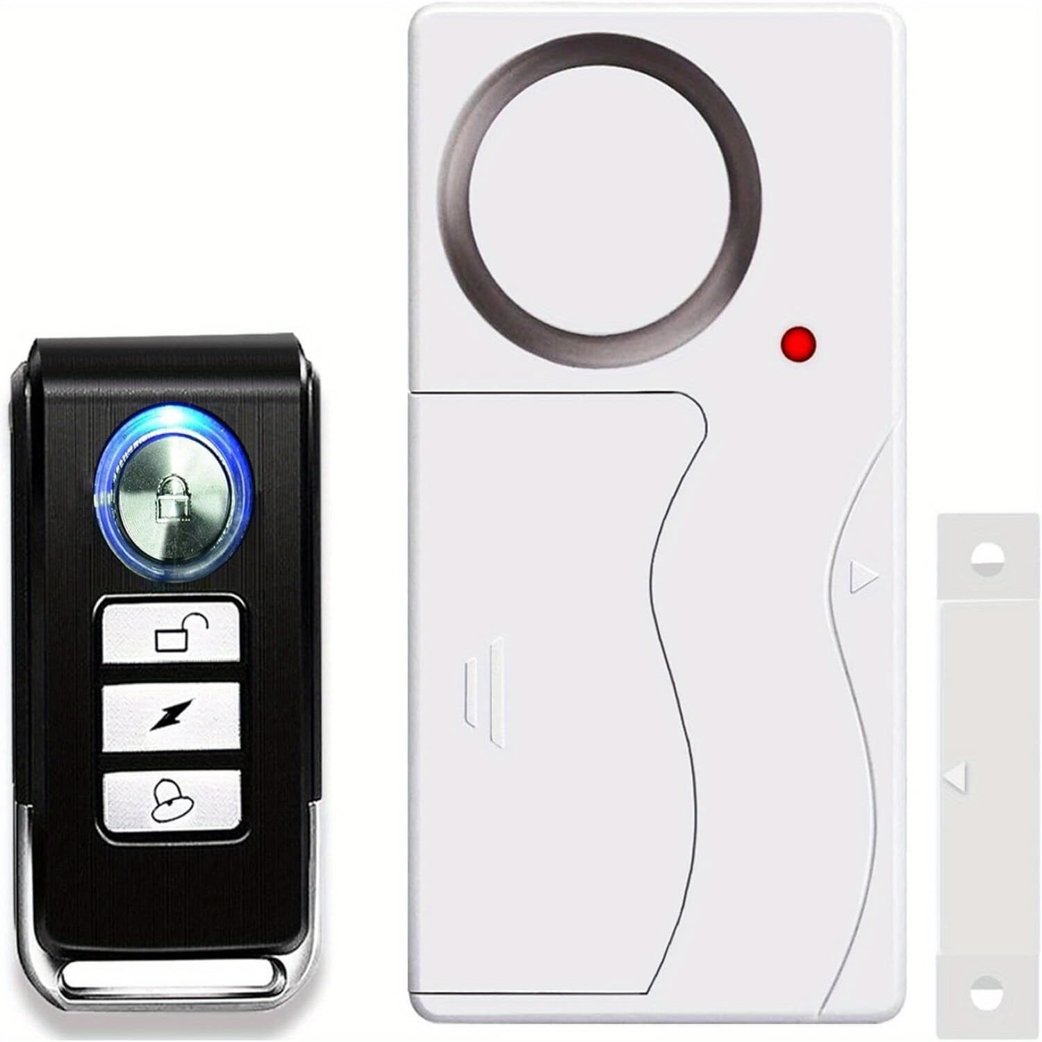TEMU Wireless Door Alarm With Remote, Anti-theft Window Alarms, Contact Sensor Alarm, Pool Door Alarm, Entry Chime, Apartment Alarm, Fridge Door Open Alarm(pack Of 1)