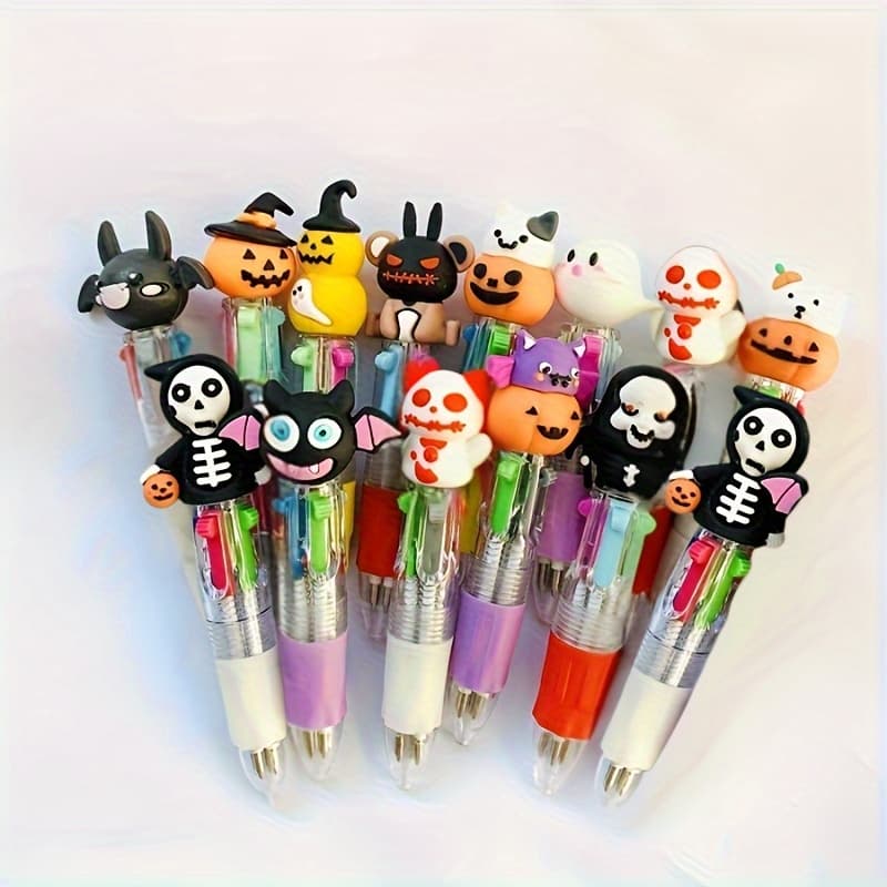TEMU A Collection Of 20 Pens Designed For Halloween, In 4 Different Colors. Durable Plastic Pens For Parties, As Well As Being Useful For The Office And During The Halloween And Back-to-school Periods