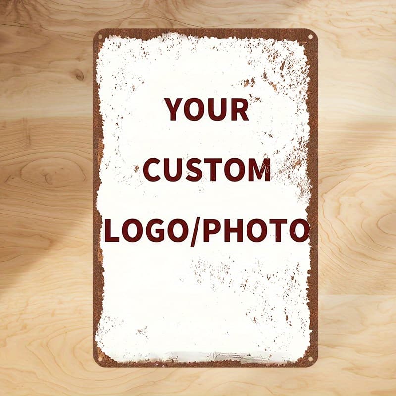 TEMU Personalized Retro Metal Tags - Tailored Images/text For Home Decoration, Office Bar Presents, And Wall Art (12x8" / 30cm X 20cm), Nostalgic Charms, Inventive Gifts, Logo, Ideal Gift Option