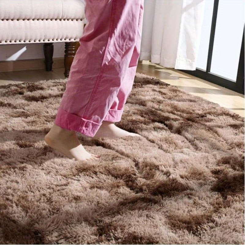 TEMU Soft 5x8 Feet Area Mat, Modern Shag Mat, Shaggy Plush Rugs For Bedroom, Indoor Bedside Fluffy Mat For Living Room, No Slip, Fuzzy Aesthetic Home Decor