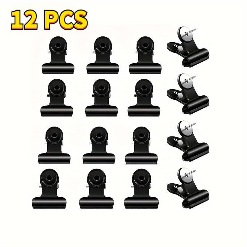 TEMU 12/32pcs Of Cork Board Clips With Push Pins, Suitable For Bulletin Boards And Photo Display Clips | Functional Clip | Metal Clip