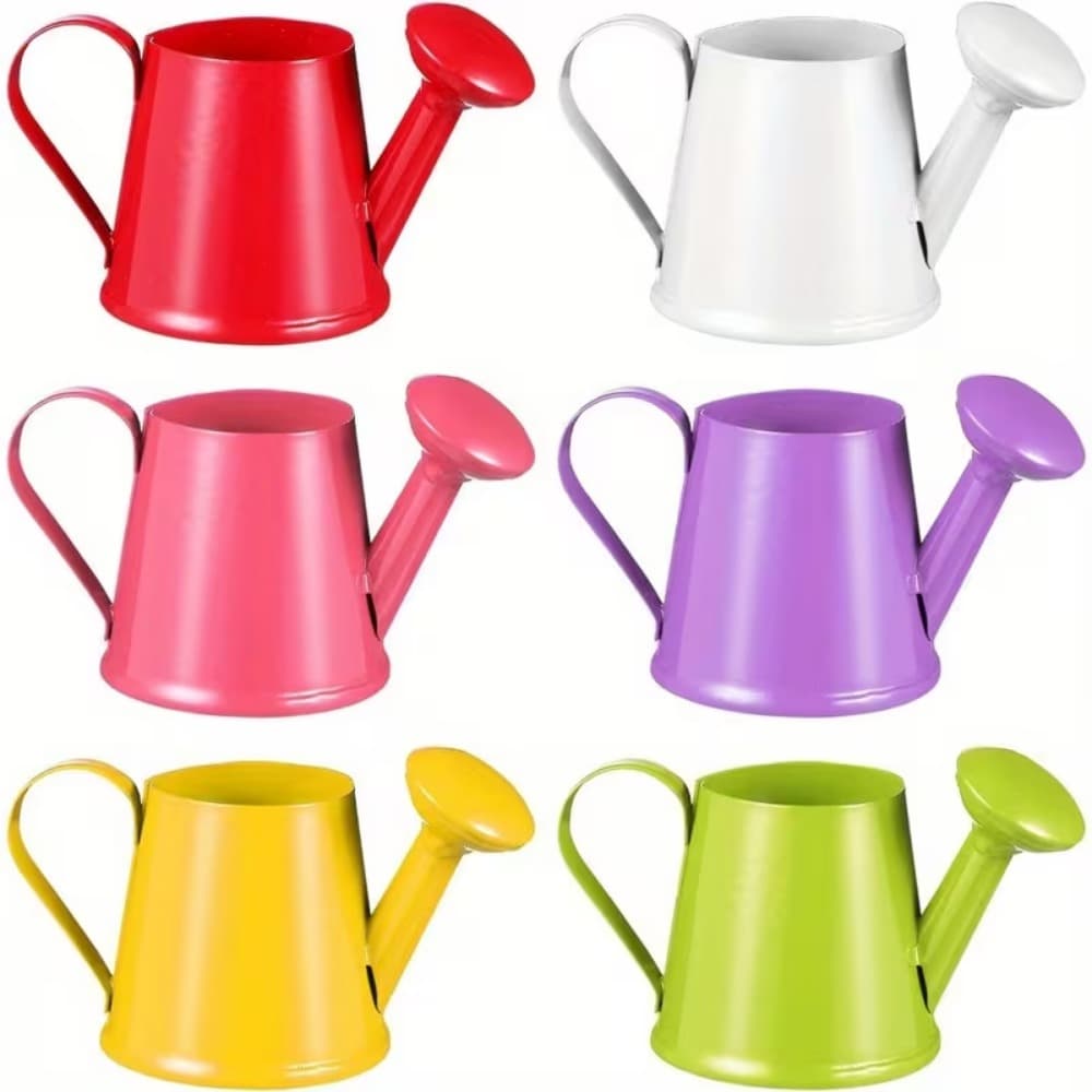 TEMU 6 Mini Watering Can Ornaments | Mini Watering Can, Micro Landscape Decoration, Dollhouse Decoration, Mixed Colors, Metal Material