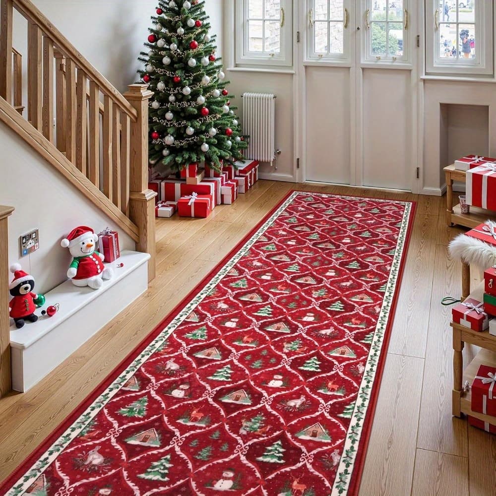 TEMU 1 Large Christmas Decorative Floor Mat, Anti Slip Indoor And Outdoor Holiday Room Kitchen And Bathroom Decoration, Machine Washable, Suitable For Entrance Weddings, Easter, Mother's Decoration