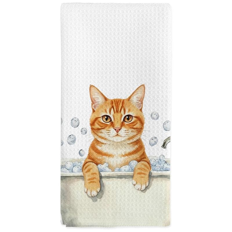 TEMU 1pc Fun Orange Print Kitchen Towel, Dish Cloth, Hand Towel, Kitchen Decor Towel, Neighbor Gift, Sweet Housewarming Gift For , Gift For Mom, Birthday Gift