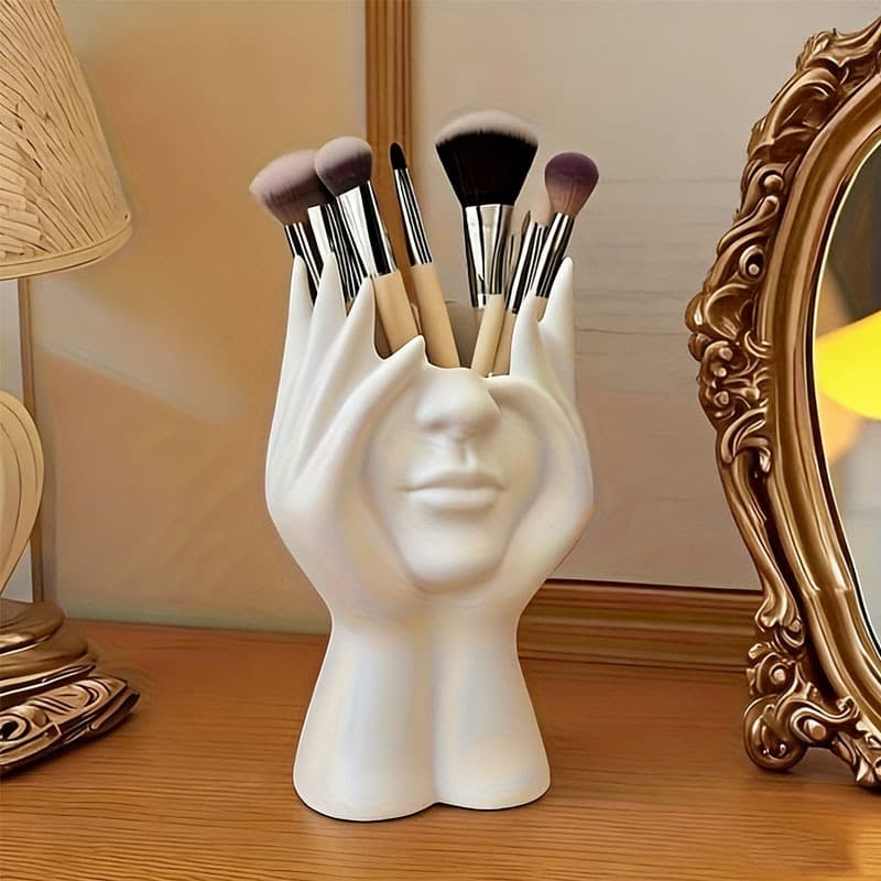 TEMU 1pc Fashion Unique Creative Body Art Styling Makeup Brush Holder Pen Holder Decoration Storage Box, Cute Makeup Storage Box, Bathroom Makeup Storage Box
