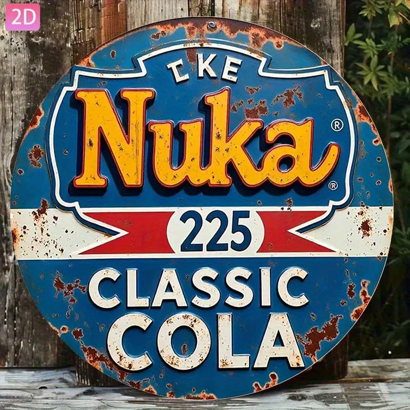 TEMU 2d Flat, 2d Flat " 225 " Vintage Aluminum Wall Art, Suitable For Garden, Kitchen, Bar, Room, Outdoor, Garage, Cafe, Restaurant, And Art Decor - 20×20cm, Perfect For Room Decoration, 2d Flat