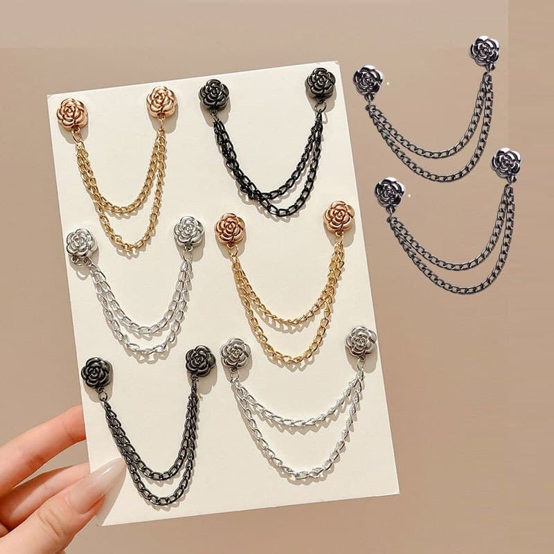 TEMU 8pcs Camellia T-shirt Buttons, Including Short Sleeves, Adjustable Buttons And Overlong Hem Fixing Buckles, Shortening Pins