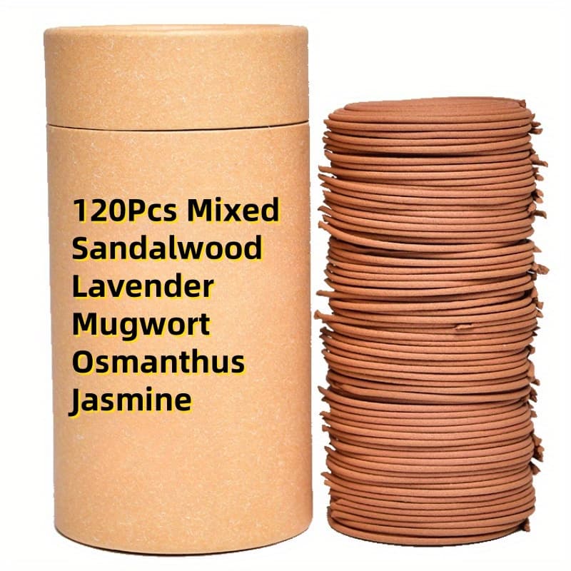 TEMU 120pcs Of Sandalwood Lavender Wormwood Osmanthus Jasmine 5 Flavors Mixed Incense Plate 1pc Lasts For Suitable For Yoga Meditation Fitness Indoor Office Deodorizing Lavender And Osmanthus Fragr
