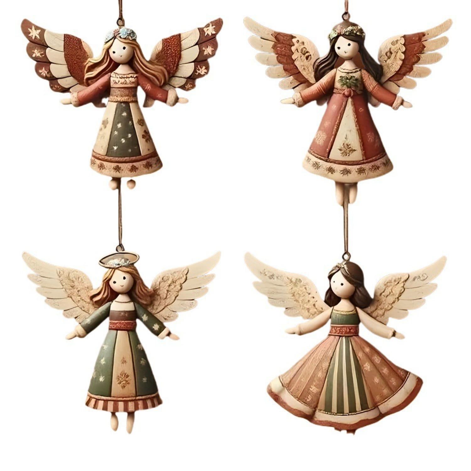 TEMU 12pcs Of Vintage Wooden Christmas Wooden Decoration Kit For Home Office And Holiday Decoration Pendants, Drops Finials