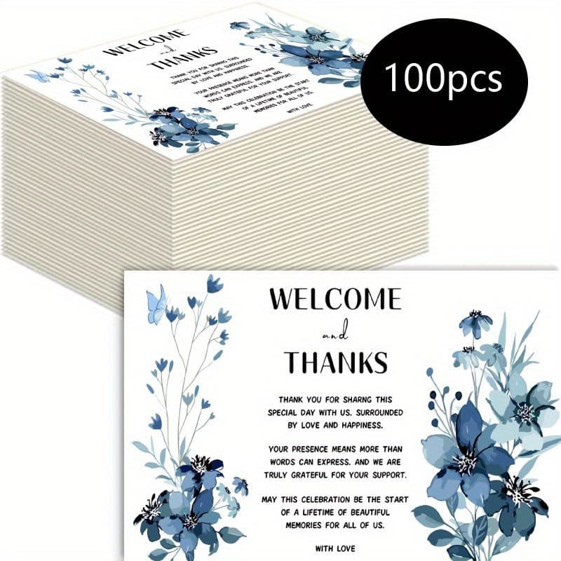 TEMU 100pcs, 3.5x1.9in Cards, Suitable For , Decorations, Banquet Events, Table Cards, Thank You Cards, Event Decoration Cards, All Written On.