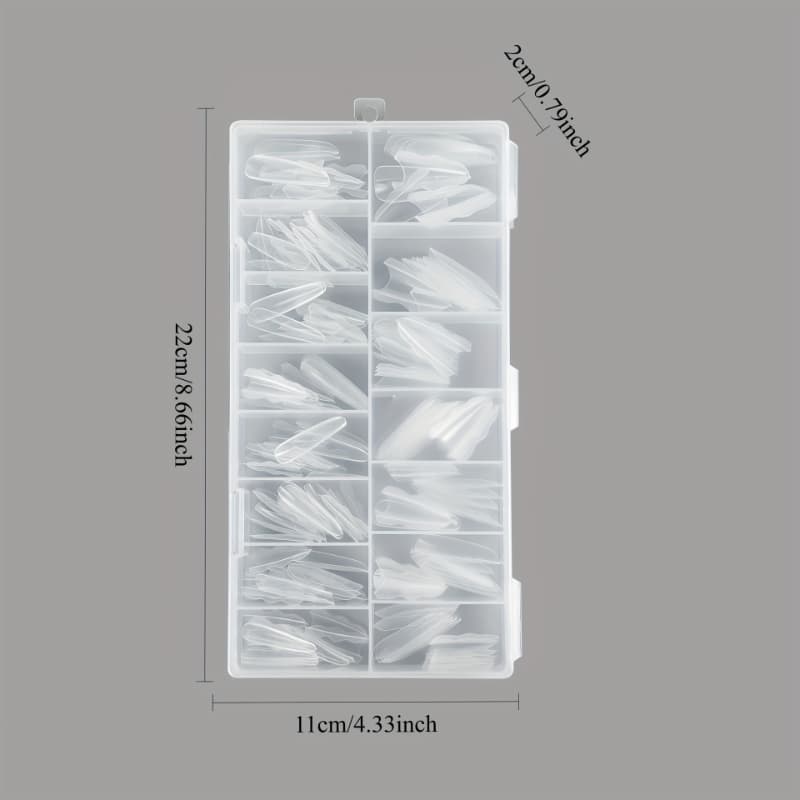 TEMU 180pcs Triple-layer Nail Tips - Slim Round Gel Extension Tips For Nail Art, Nail Stickers, Nail Supplies, And Nail Equipment