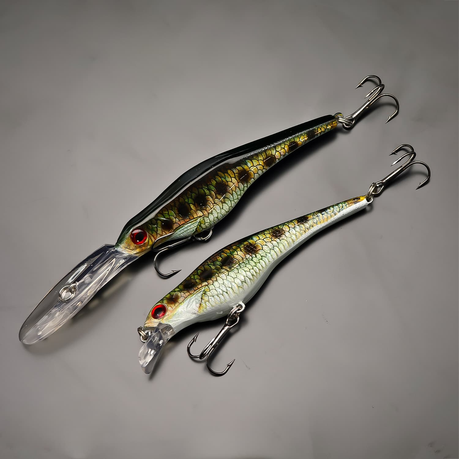 TEMU Anfs 2pcs Set Of Vibrant Sinking Minnow Fishing Lures - Featuring Assorted And 2 Lifelike Designs, Ideal For Catching Large Fish