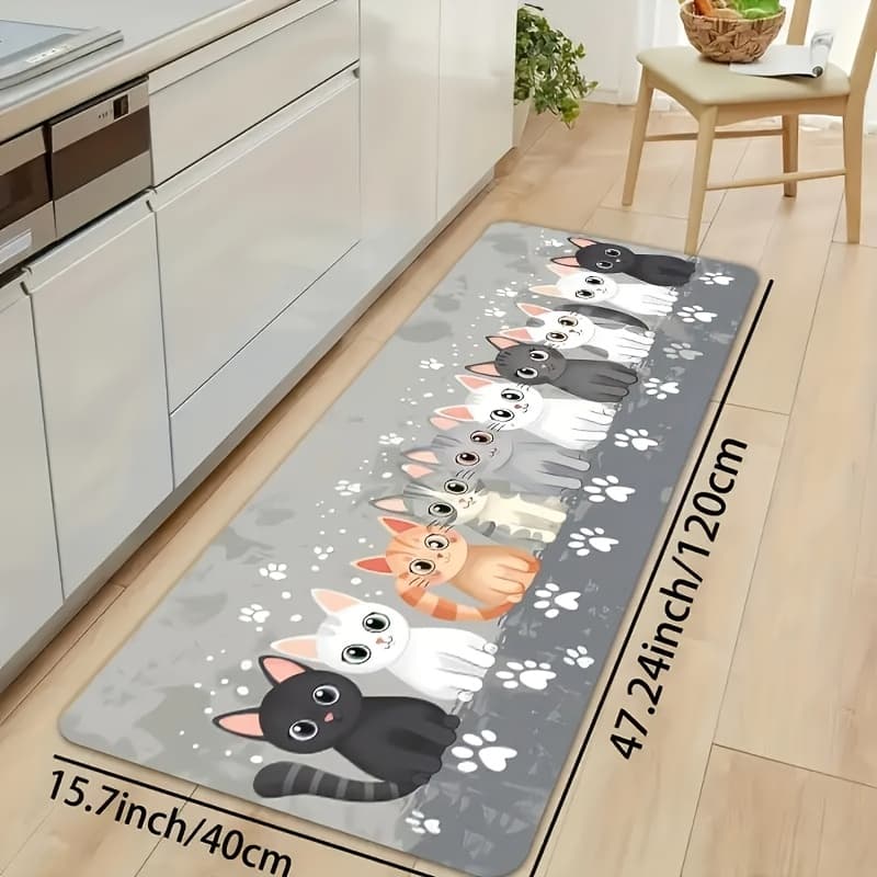 TEMU Long Velvet Kitchen Mat, Washable And Perfect For Decorating Kitchens, , Laundry Areas, And Living Rooms