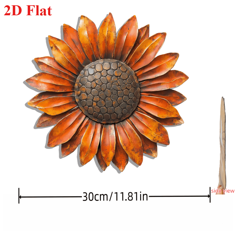 TEMU 2d Flat - 【2d Flat】 2d Flat - [2d Flat] 2d Flat Printing, 1pc, Bohemian Style Iron Art Sunflower Wall Decor - Flowers That Good Luck, Suitable For Patio-garden, Courtyard