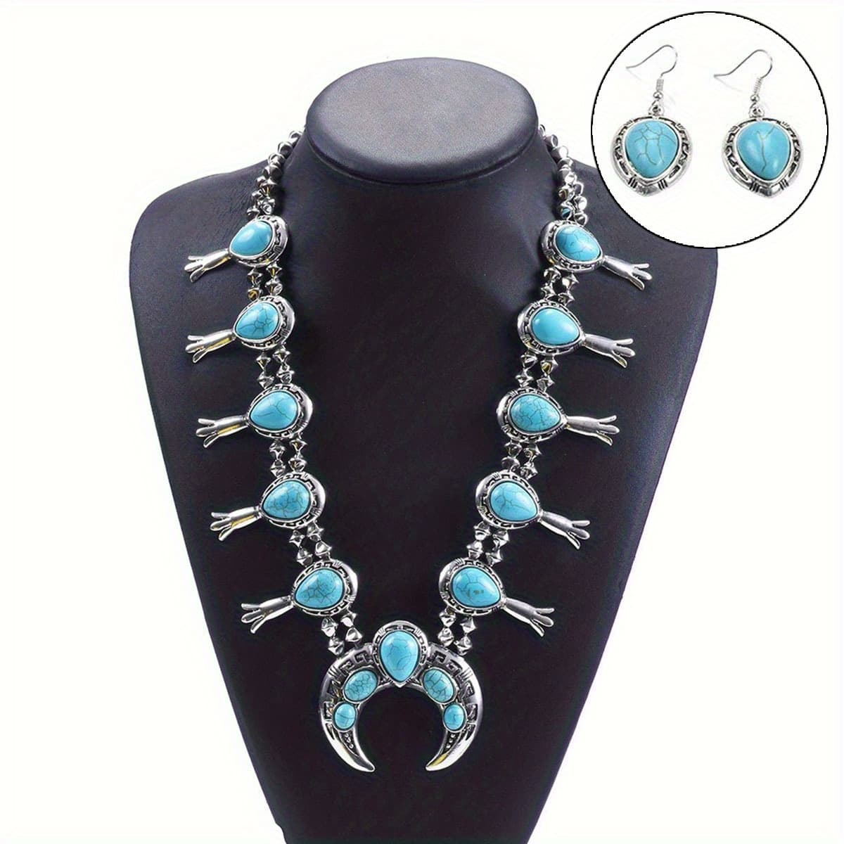 TEMU A Set Of Crescent Necklace And Earrings In A Bohemian Style, Perfect For Everyday Use And Special Occasions