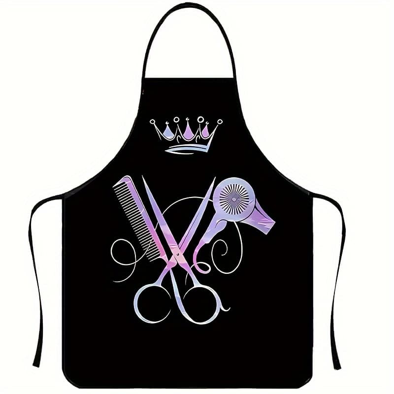 TEMU 1 Stylish Purple Apron For Hair Stylists Featuring Adjustable Shoulder Straps, With Scissors And A Comb, Made From Durable Polyester Suitable For For And Salon Use