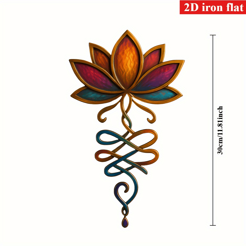 TEMU 2d Flat - 【2d Flat】 2d Flat - [2d Flat] 2dflat 1pc Bohemian Style Acrylic Lotus Wall Art Decoration – Perfect For Patio, Garden, Courtyard, Living Room, Bedroom