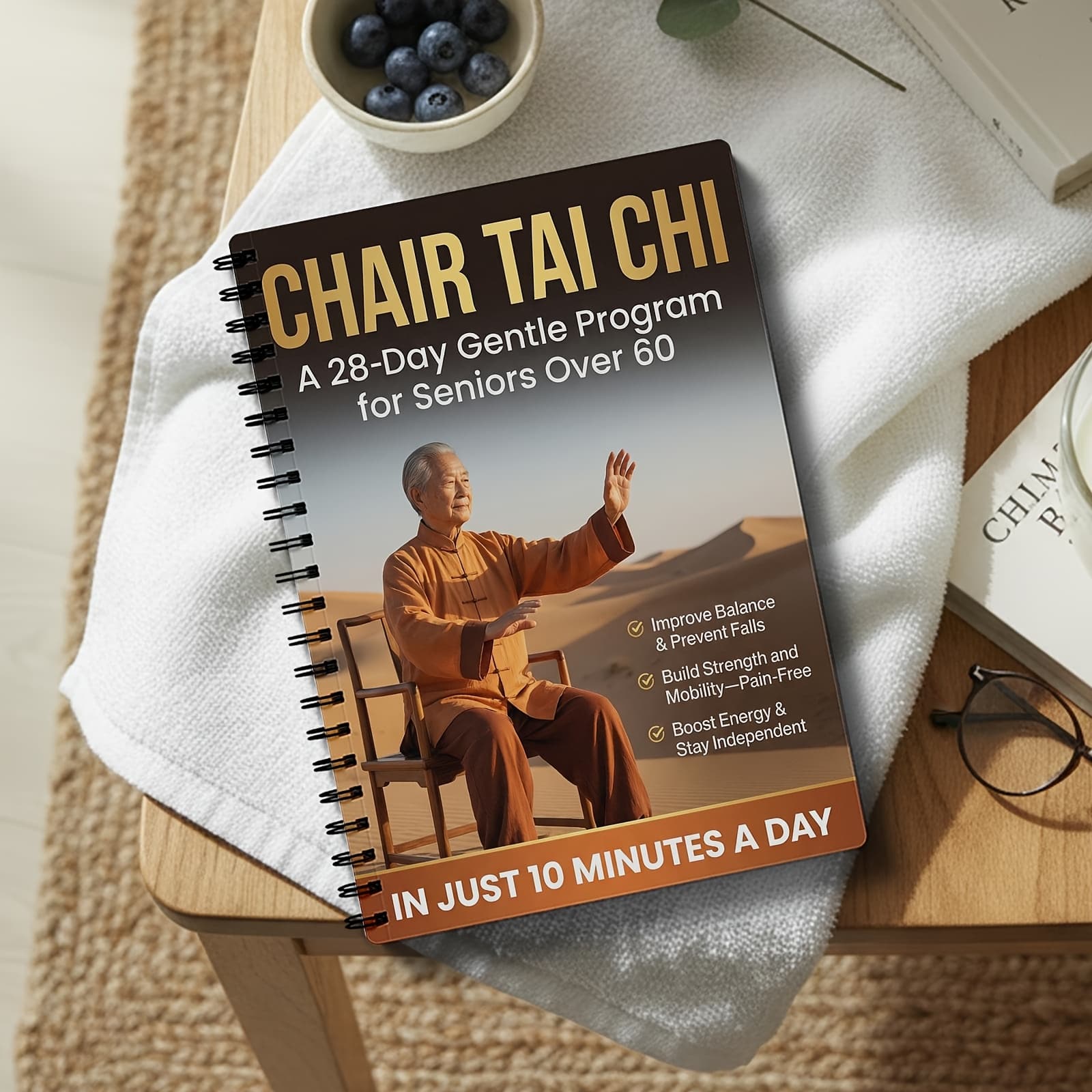 TEMU 10-minute Daily Tai Chi Seated Training:-bound Exercise Notebook With Tai Chi Practices- And Active Aging Journal Training, , Joint And Improved Flexibility