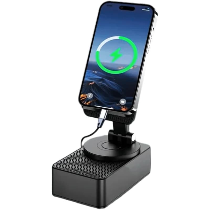 TEMU 3 In 1 Phone Holder With Wireless Speaker, Phones Induction Speaker Amplifier, Phone Speakers Stand, High Capacity Battery For Emergency Rechargeable, Foldable For Tablet