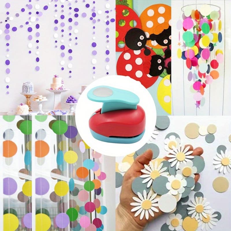 TEMU Circle Punch, Random Color, Circle Shape Lever Punch, 25mm Round Shape Circle Hole Punch For Paper Crafts, Cardstock, Gift Wrapping, Greeting Cards And Scrapbooks