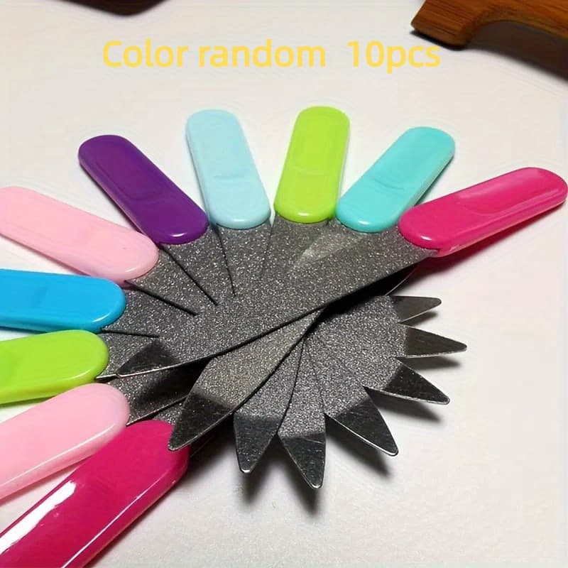 TEMU 10 Stainless Steel Nail Files, Double-sided Polished, Manicure Polishing Tools, Additions, Random Color