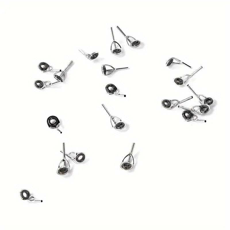 TEMU Multi-specification Stainless Steel Fishing Rod Repair Tool Kit, Different Sizes, Fishing Rod Repair Additions, With Ceramic Guide Ring - Durable Rod Repair Set
