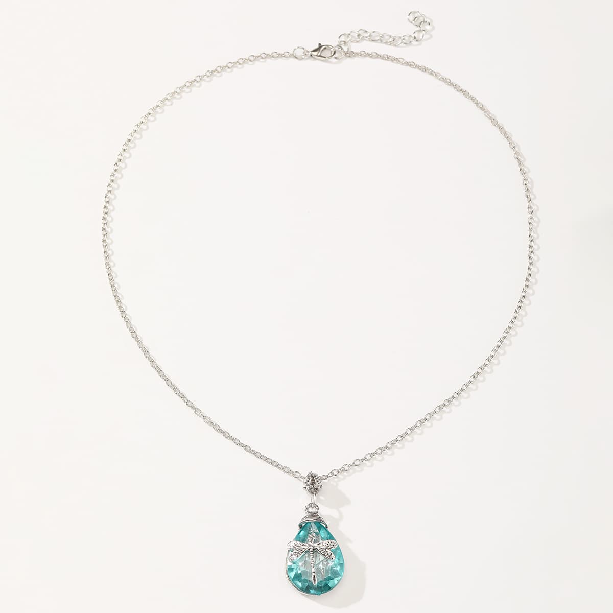 TEMU Bohemian Vintage -shaped Blue Synthetic Synthetic Zirconia Pendant Necklace For Women, Ideal For Commuting, Casual, Vacation Wear, And Holiday Gifting, Women's Jewelry