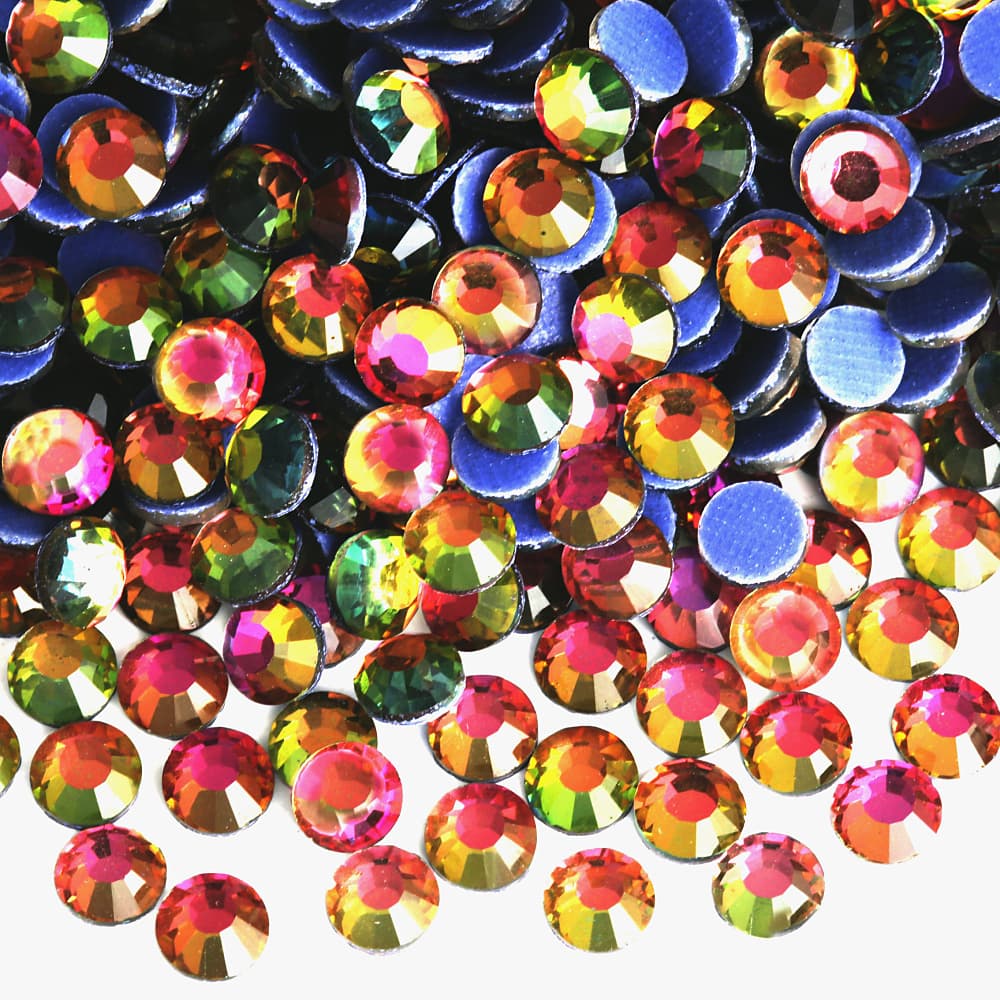 TEMU Hotfix Multicolor Crystal Glass Rhinestones Glass Beads Flat Back Craft Additions For Hats, Dance Dresses, Making