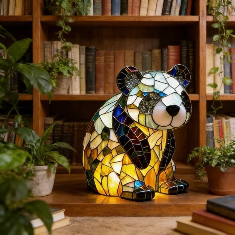 TEMU Panda-shaped Mosaic Night Light, Warm Light Ambient Lamp, Decorative Table Lamp For Living Room, Bedroom