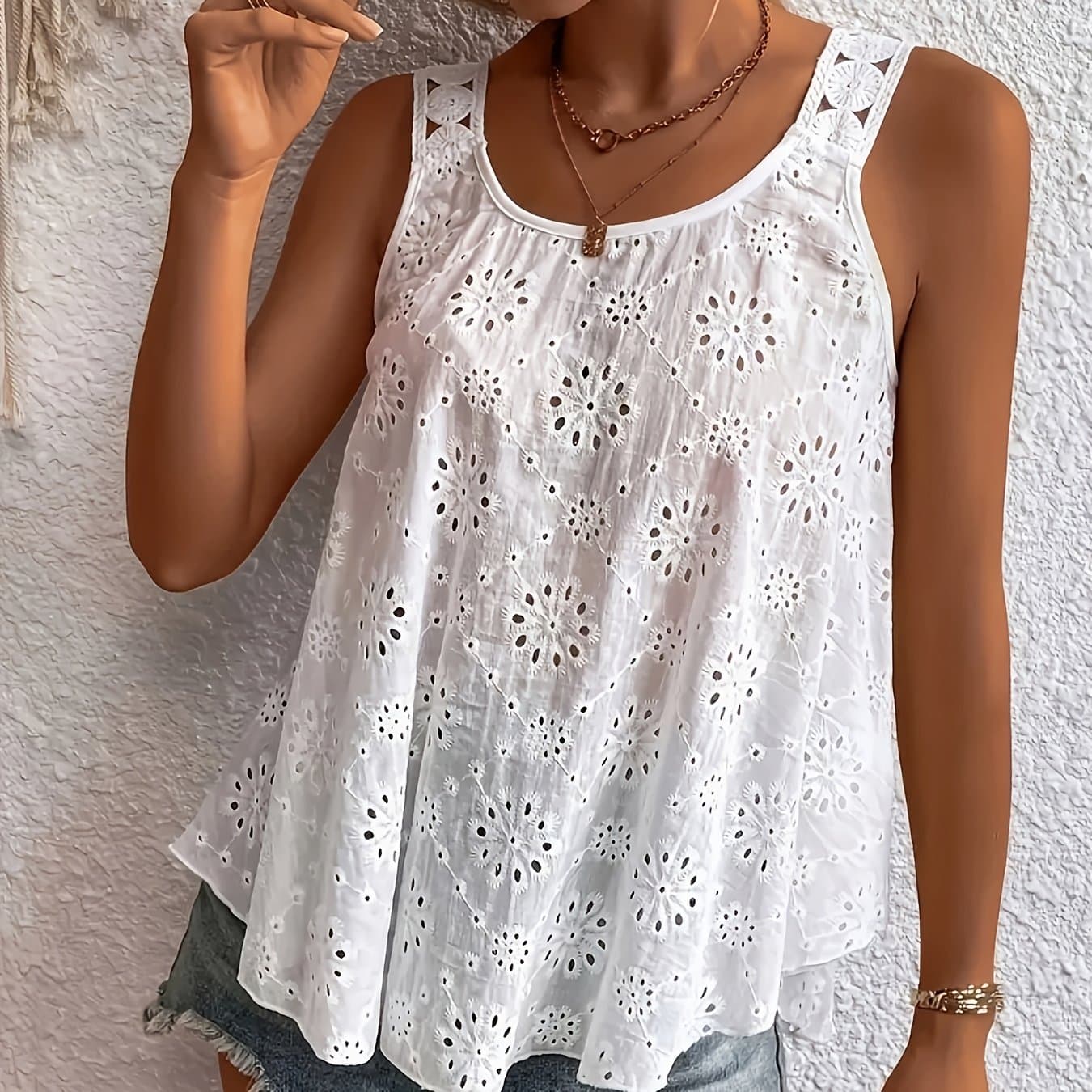 TEMU Plus Size - Plus Size - Women's Fashion Lace Vest