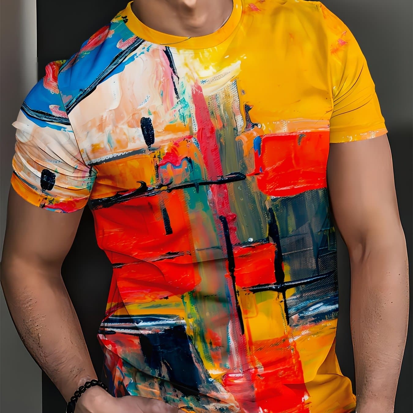 TEMU Men's Casual Fashion Print T-shirt thumbnail 2