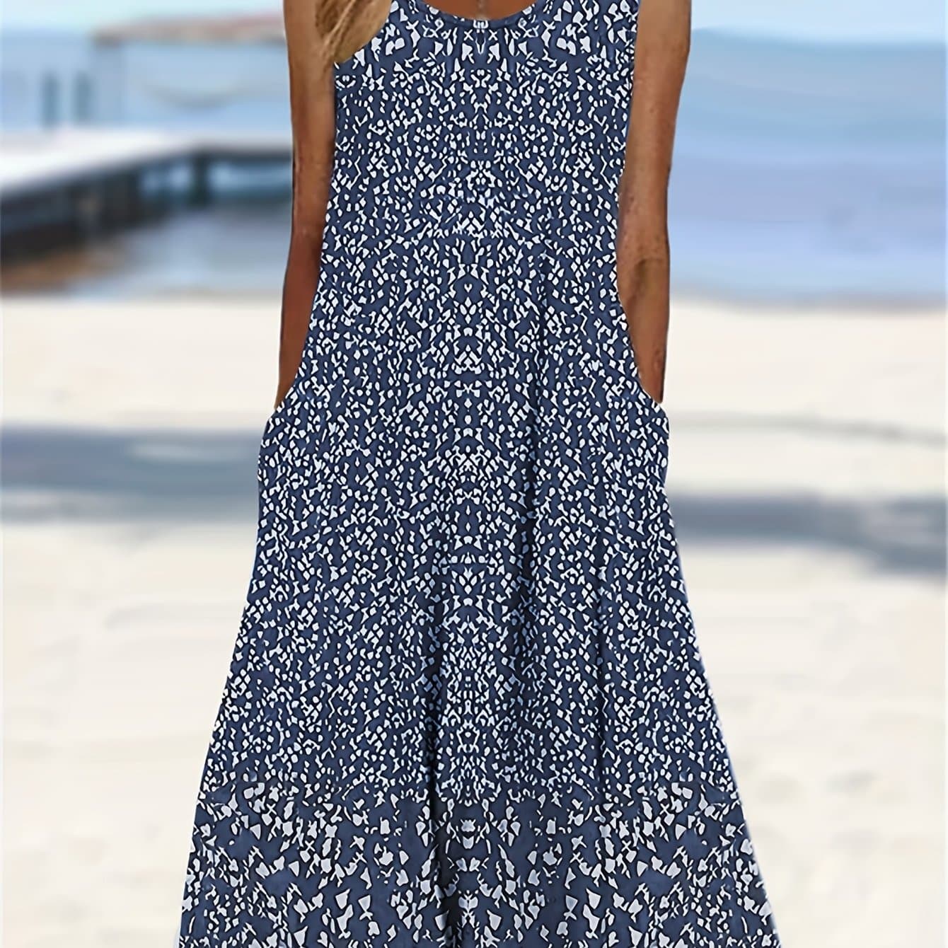 TEMU Fashion Small Floral Printed Vest Dress
