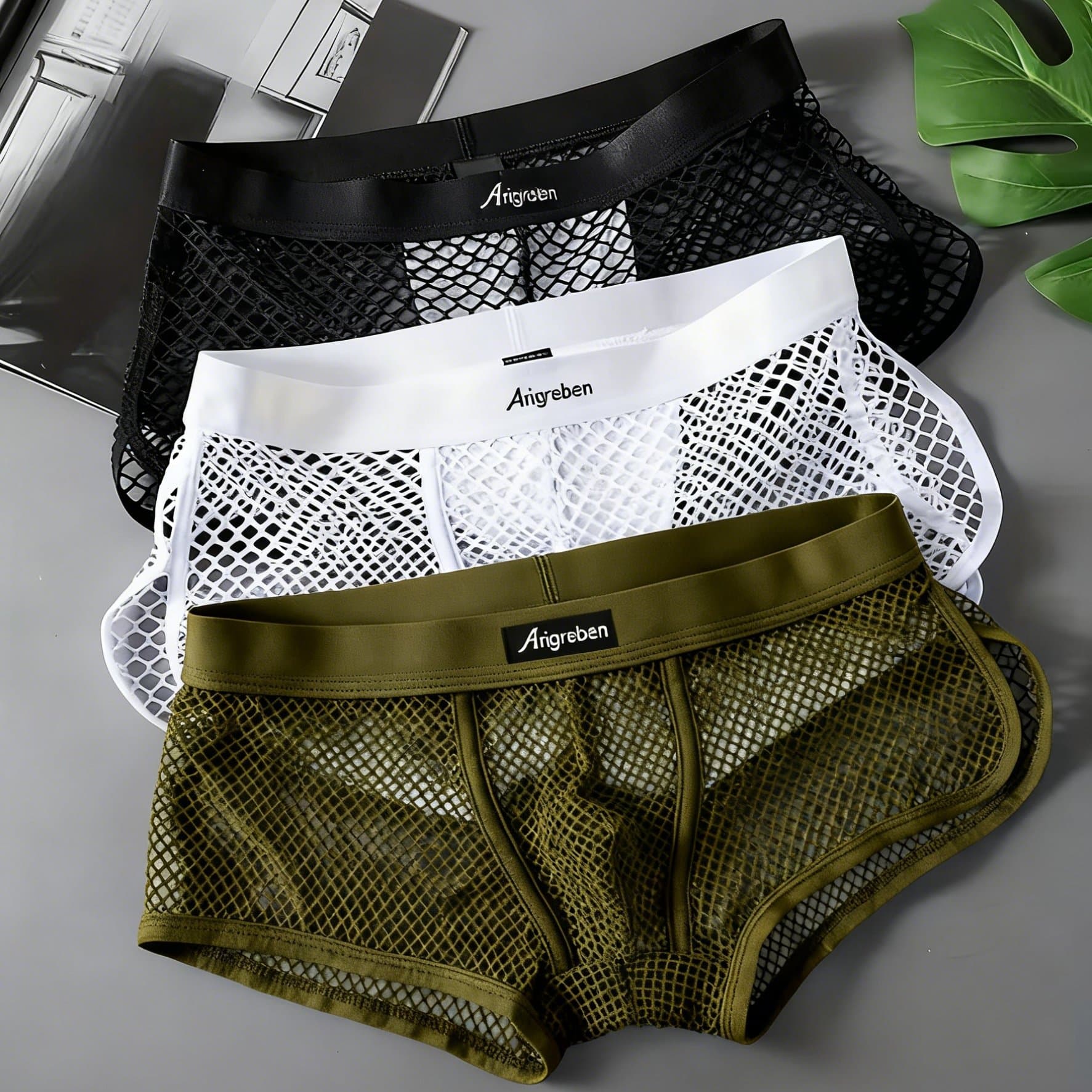 TEMU 3pcs Men's Mesh Boxer Shorts With Inner Pouch Lightweight Casual Party & Beach Shorts, Breathable Activewear Underwear Boxer Shorts