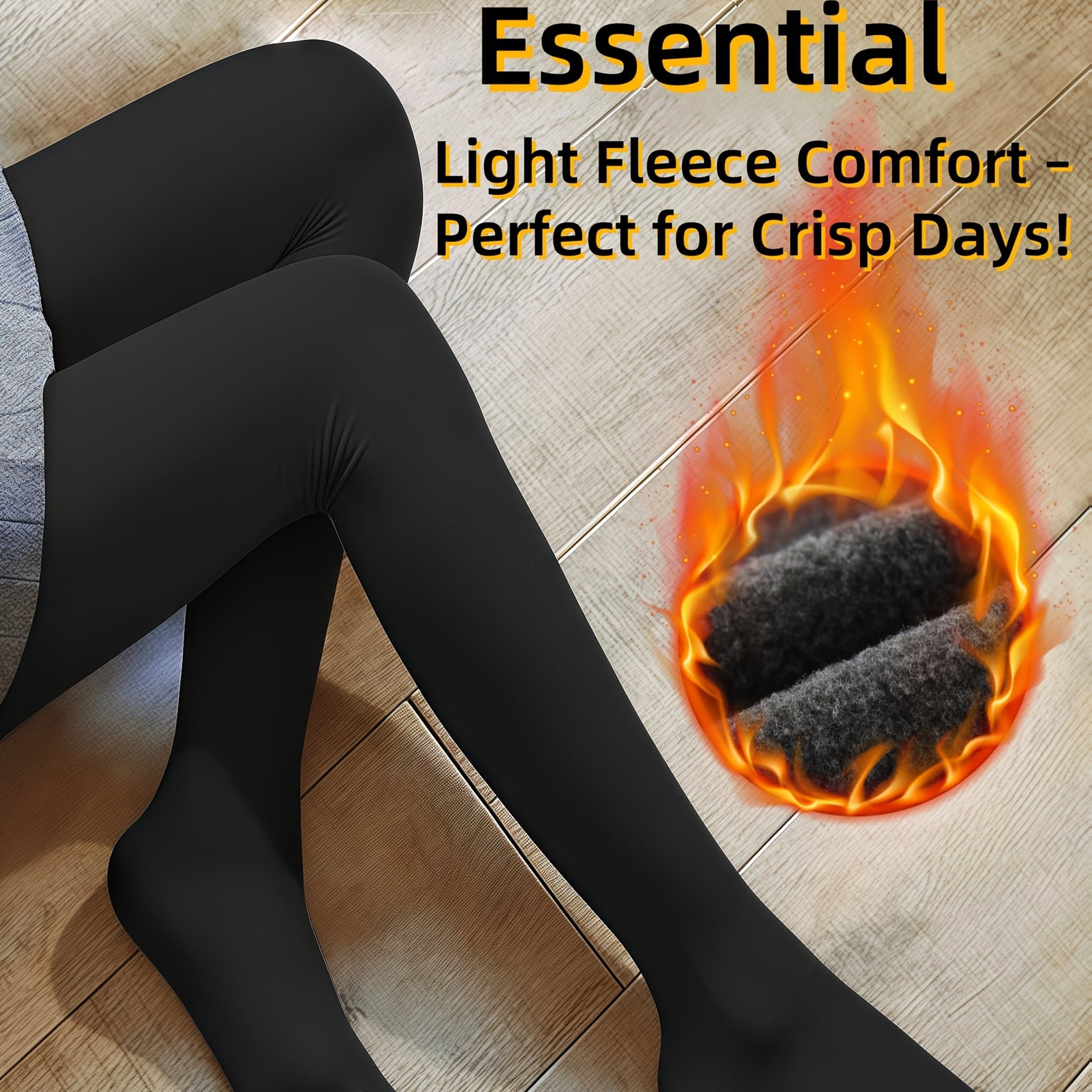 TEMU Women' Color -lined Leggings - -friendly Thin Thermal Tights, High Waist Stretchy Everyday Pants For Fall & Winter