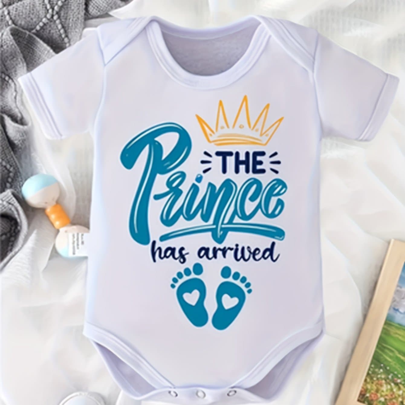 TEMU Has " Cute Letter Print Onesie - Soft Cotton, Short Sleeve, Crew Neck, Stretchy & Machine Washable - Summer, Outdoor Fun & Pregnancy Gifts, Outdoor