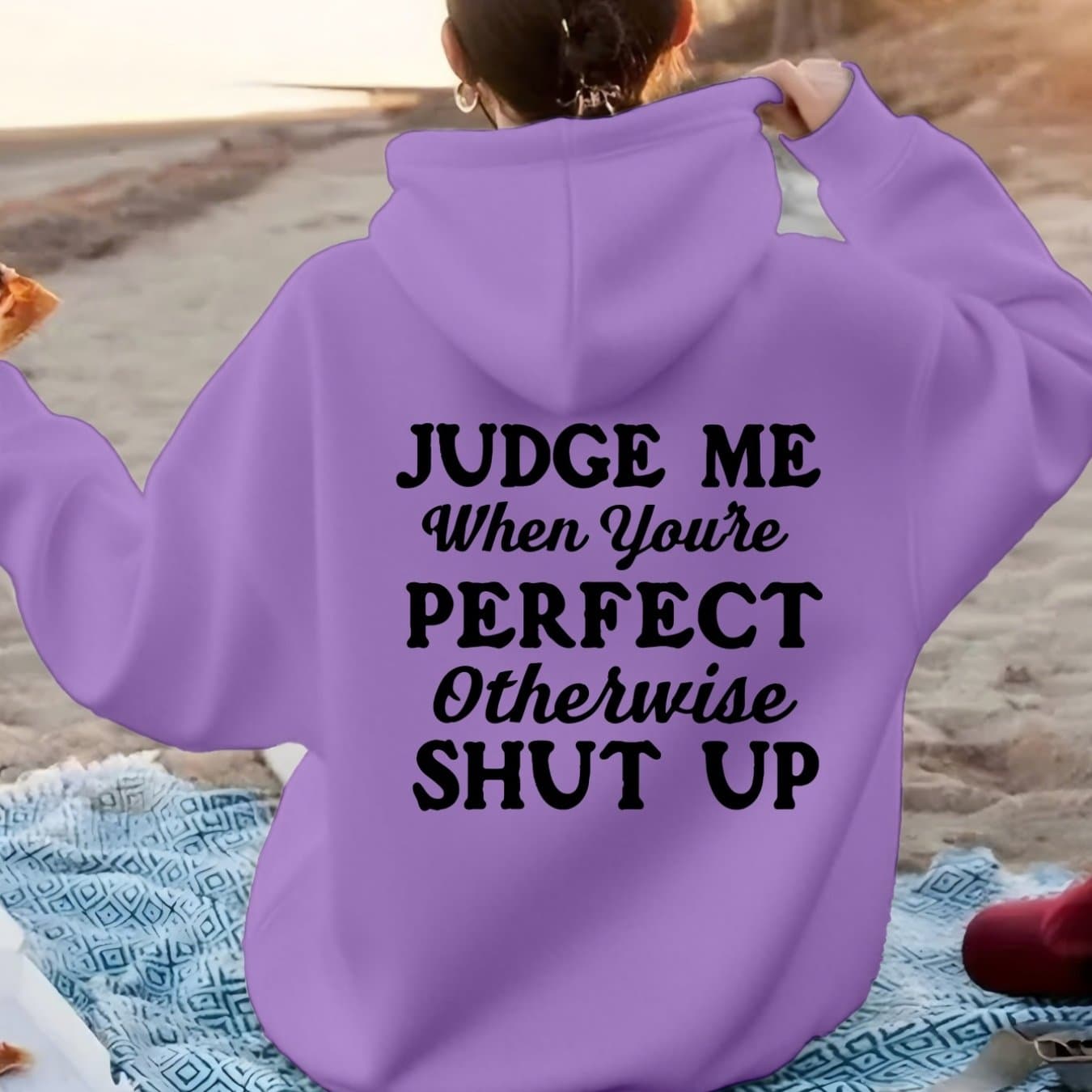 TEMU " Printed Design, A Statement Of Attitude. Women's Fashionable Casual Sport Hoodie With Back Print