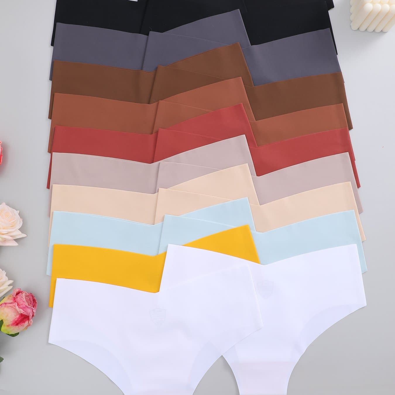 TEMU 20pcs Women' Panties High Waist V-shaped Underwear Popular Ice Lingerie