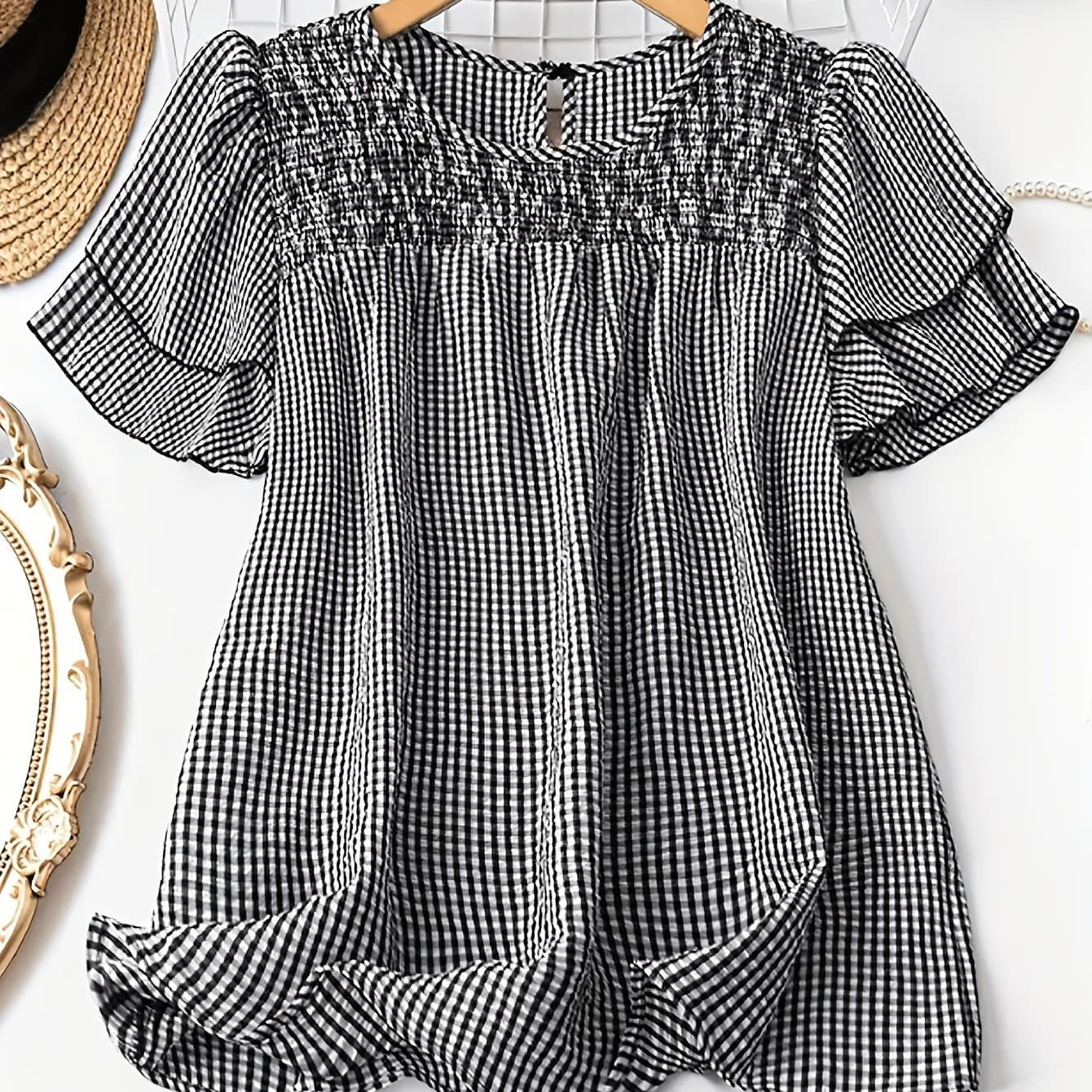 TEMU Grid Pattern Shirt