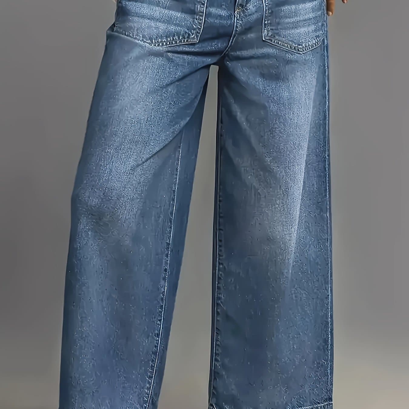TEMU Women's Wide Leg Denim Jeans, Blue