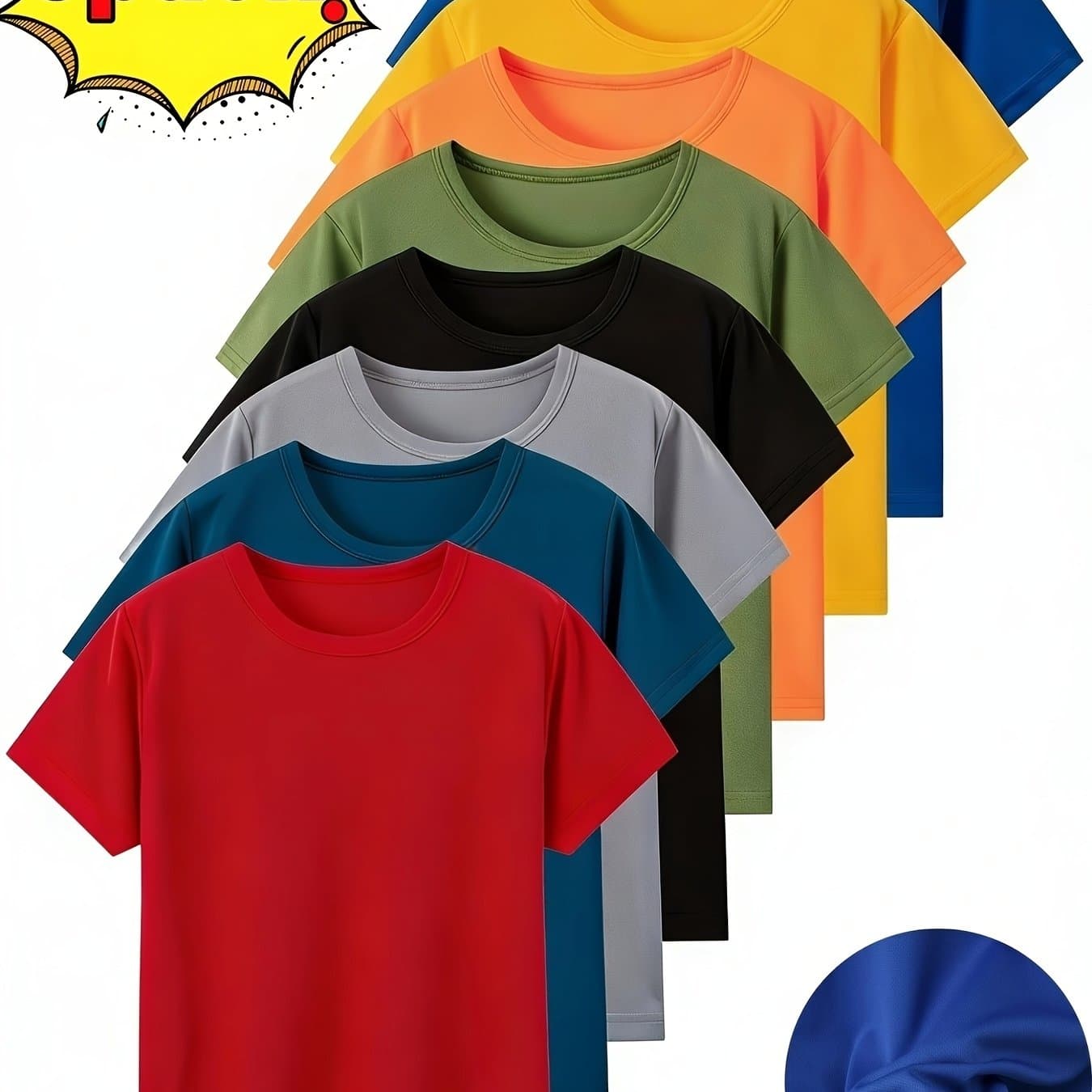 TEMU 8pcs Kids Quick Dry Mesh Tees For 4-16 Years, Boys Girls Summer Breathable Short Sleeve Crew Neck Athletic Tops For Outdoor Running & Casual