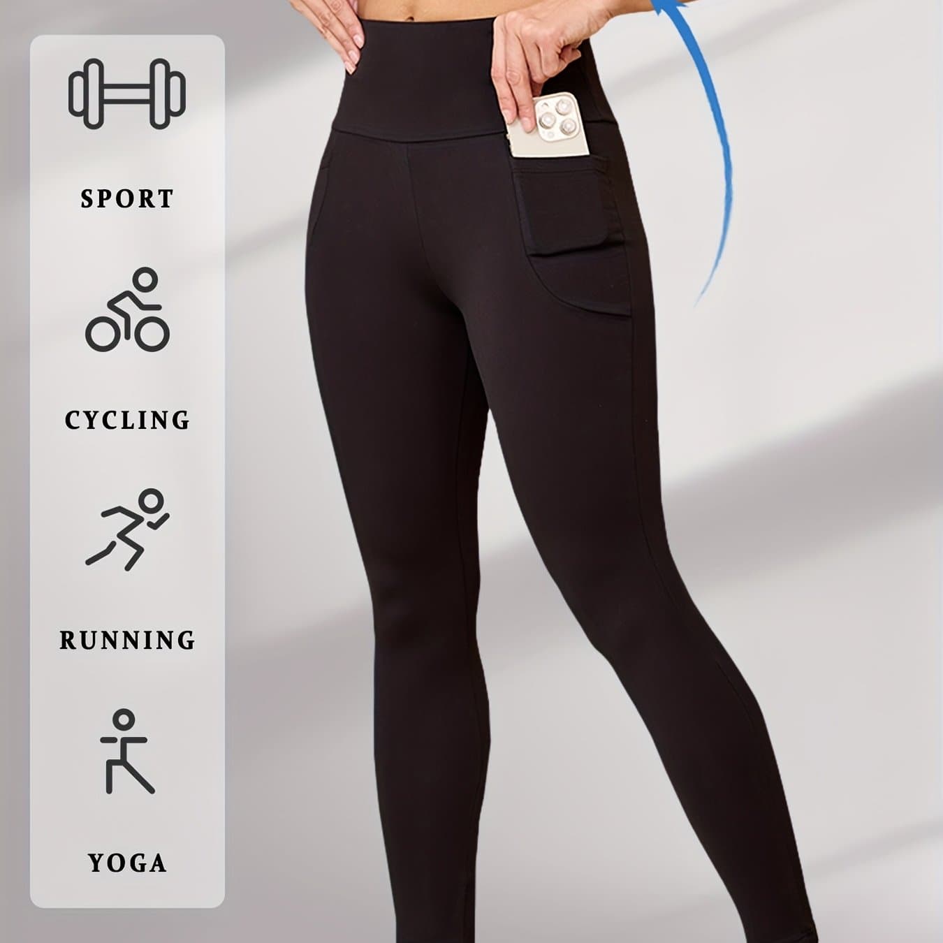 TEMU Super Soft Leggings With Pockets For Women, High Waisted Tummy Control Workout Yoga Running Pants Leggings