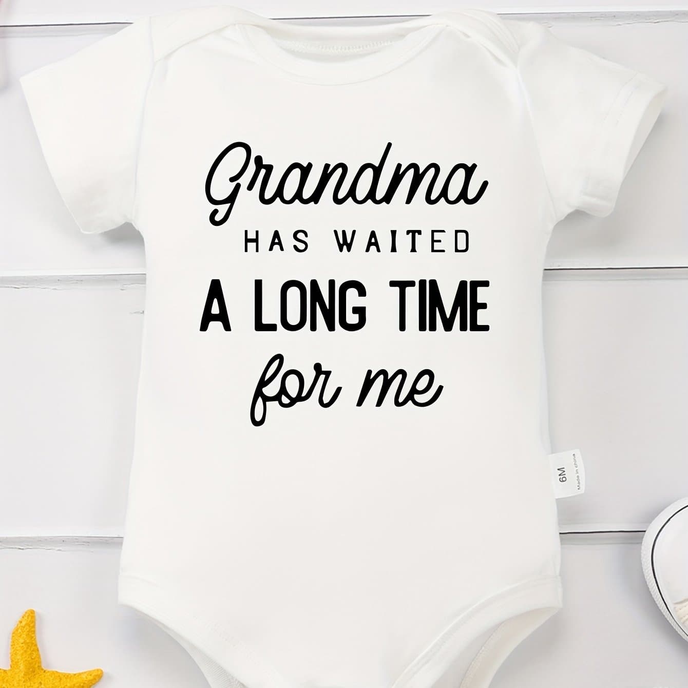 TEMU Baby Jumpsuit With Fun Letter Printing And Versatile Casual Round Neck Baby Jumpsuit, For Outdoor