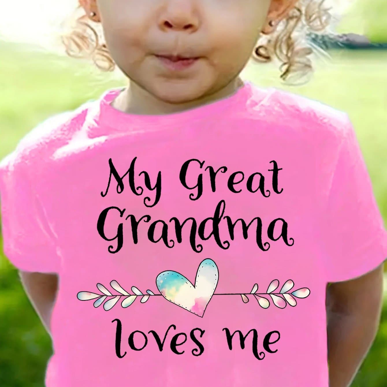 TEMU Girls " Grandma "print 100% Cotton Short Sleeve T-shirt, Comfy Casual Tees For Girls Summer