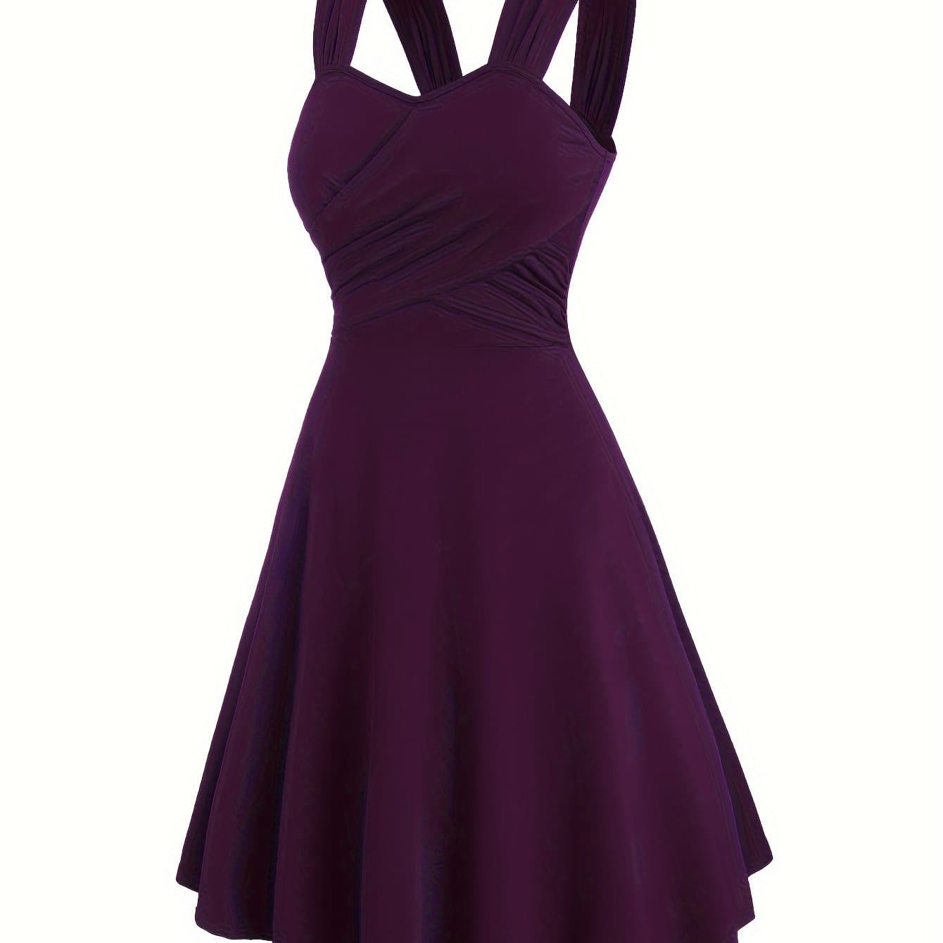 TEMU Targeted Development Ruched Cross-shoulder Strap Dress